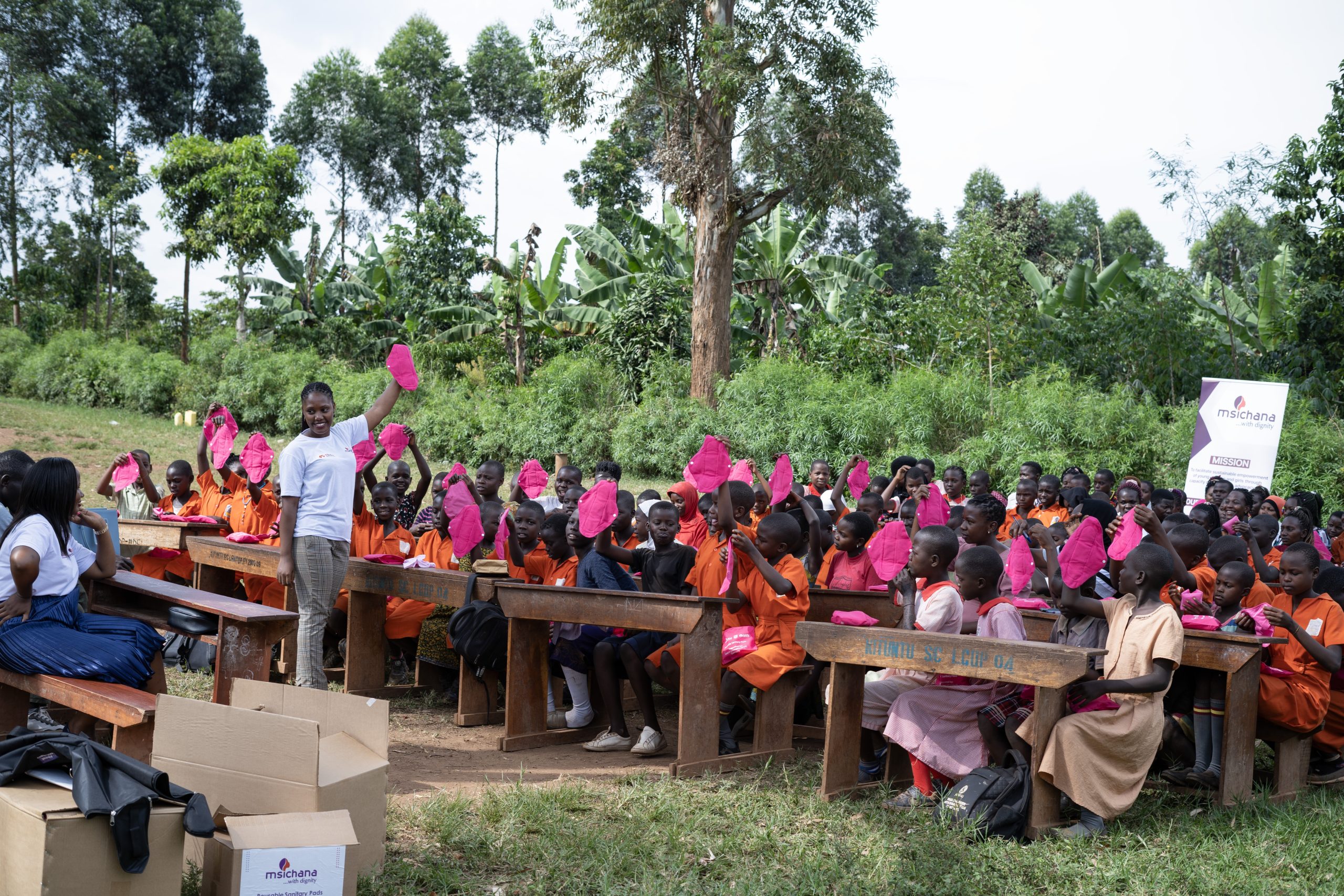 Msichana Uganda team at Nsanja UMEA P/S in Mpigi District