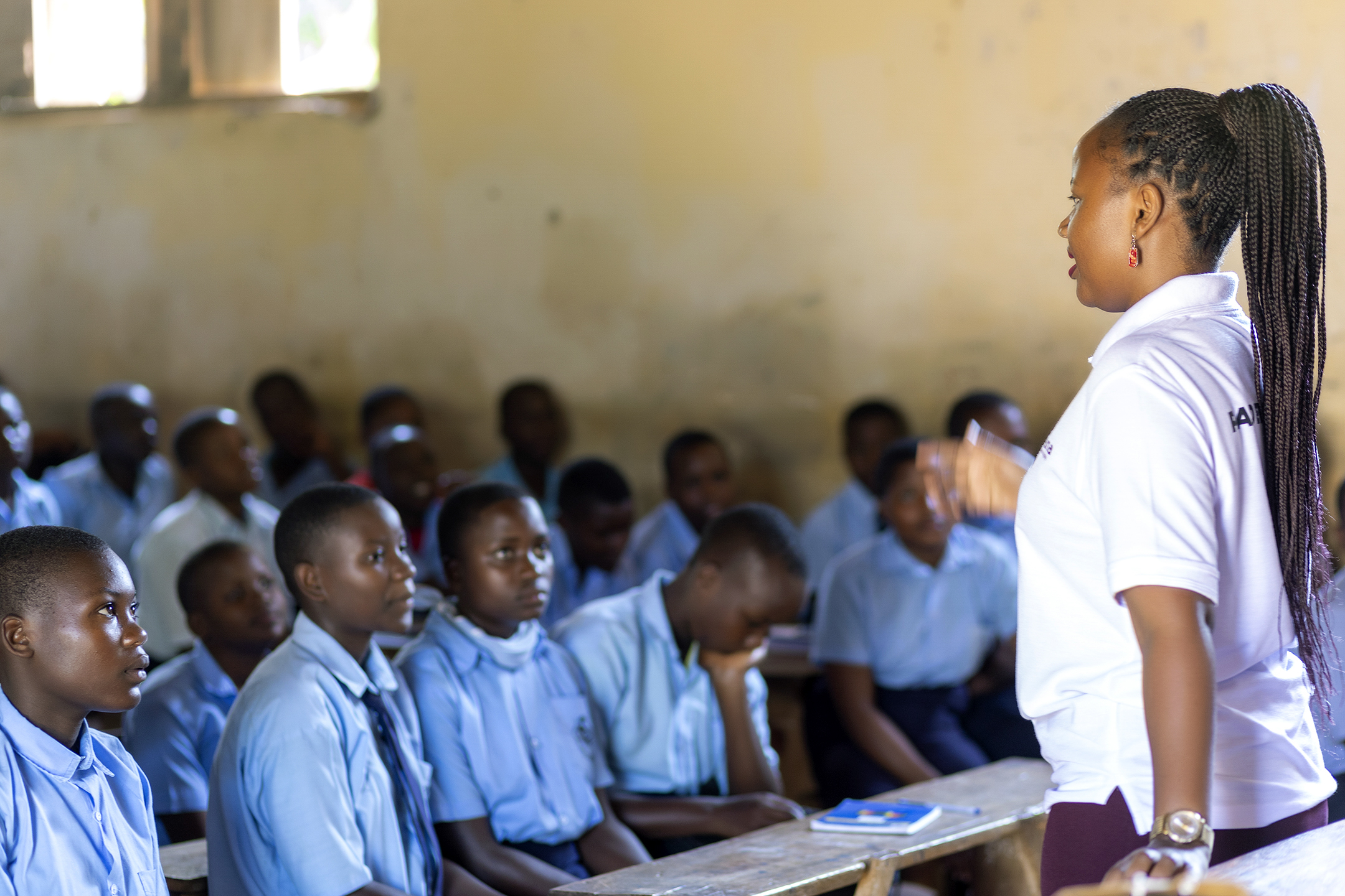 Msichana Executive Director sharing with students